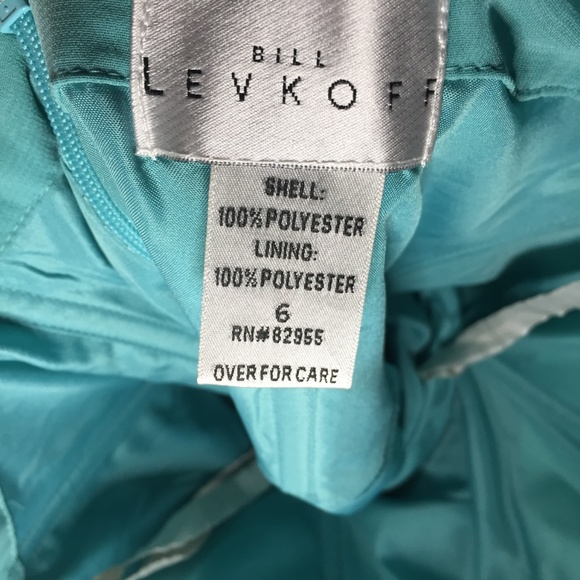 Bill Levkoff Full Length Strapless Teal Gown 482 - Picture 8 of 8